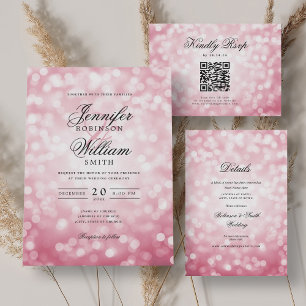 Elegant bröllop OSA Bokeh Ljus  Rosa Kort