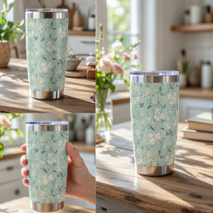 Mjukt liten prickig blommönster i pastellfärger kudde