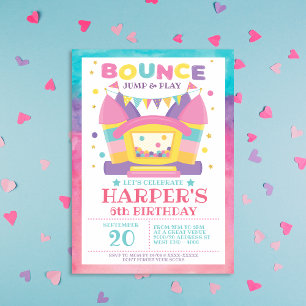 Rainbow Bounhus Födelsedagsfest inbjudan