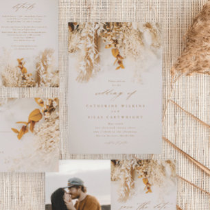 Boho höstblommor Foto Bröllop Spara Datumet