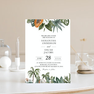 Trendig Tropical Watercolor Grönt Löv Poster