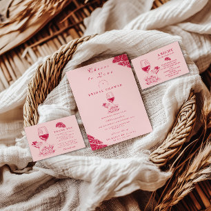 Rosévin Citrus Bröllopsdusch Tack Kort