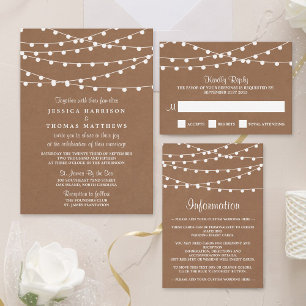 Rustic Kraft String Ljus Bröllop-samlingen