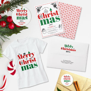 Vintage jul inslag fet typografi julkort