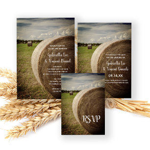 Rustic Hay Bales Ranch Bröllop OSA Kort