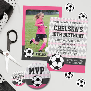 Tjejers fotbollsfest Anpassad födelsedags-MVP Knapp
