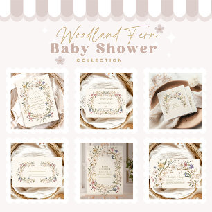 Boho Woodland Fern Baby Shower Inbjudningar