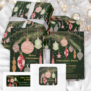 Festive Ornaments God jul Illustrations Julkort