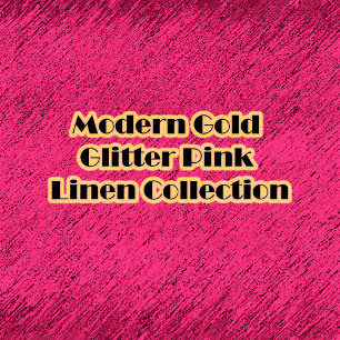 Modern Guld Glitter Rosa Linen Monogrammed Mugg