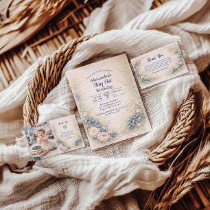 Foto Blåbär Berry Vintage Trädgård 1-årsdag Tack Kort
