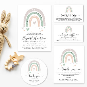 Boho Rainbow Drive by Baby Shower Inbjudningar