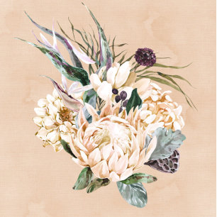 Inbjudningskort för Tropical Boho White Protea Möh