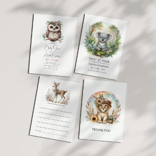 Boho Chic Skogs Koala Barnkalas Spara Datumet