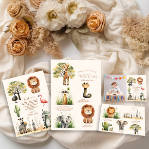 Vild 1 Jungle Safari Animals Boy 1:a födelsedagen Pappersservett