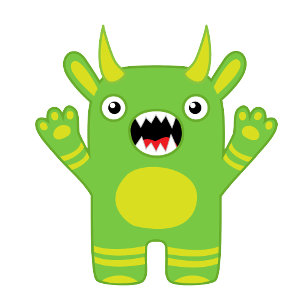 Inbjudan till grönt Rand Little Monster Baby Showe