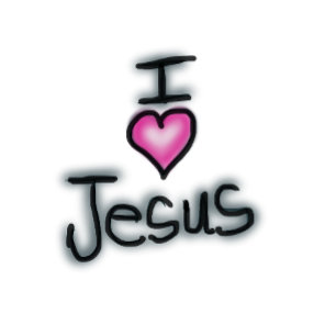 Jag älskar Jesus med rosa hjärta  Två-Tonad Mugg