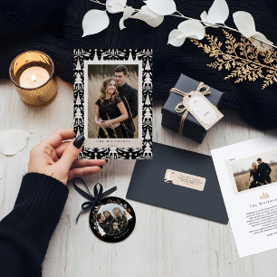 Elegant Modern Photo Evergreen Julgran Julkort