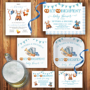 Oktoberfest Pretzel lederhosen Baby Shower Inbjudningar