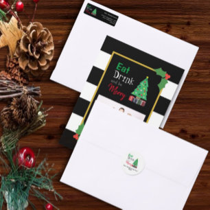 Ät, drick och vara Merry Runt Klistermärke