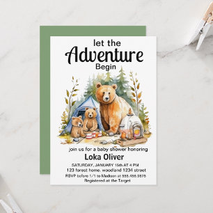 Äventyr Begin Woodland Baby Shower Runt Klistermärke