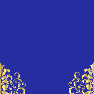 Bröllopsinbjudan till elegant Guld och Blue Damask Inbjudningar