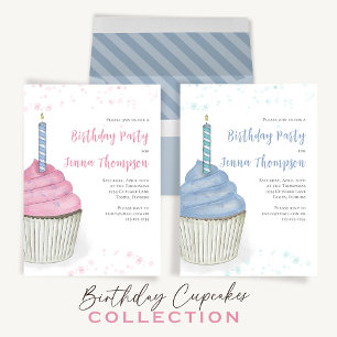 Cute Watercolor Muffinss QR Code Social Media Vykort