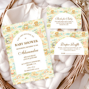 Söt Tropisk Djurfest Baby Shower Pappersservett