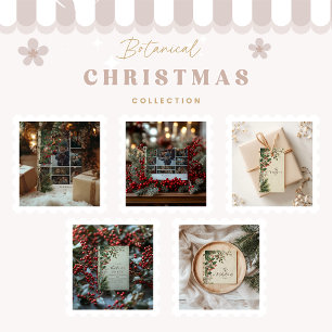 Photo Rustic Holly Berry jul Julkort