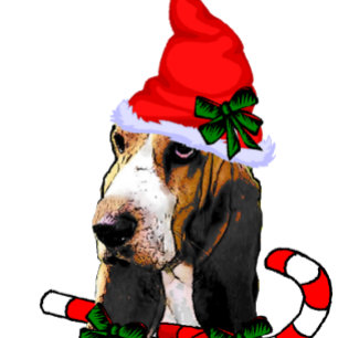Basset Hound jul Julkort