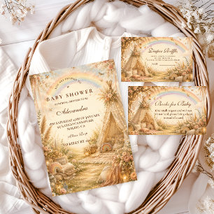 Förtrollad regnbåge Boho-babyshower Pappersservett