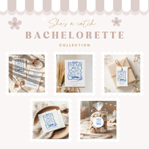 Blue Bow Tropical Bachelorette Inbjudningar