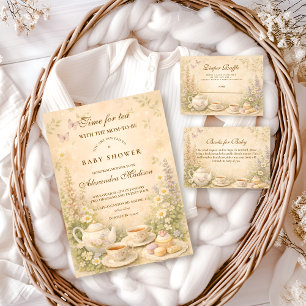 Tid för Tea Garden Baby Shower Inbjudningar