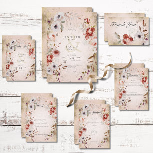 Svarskort för Romantic Ro Rosa Guld Blommigt  OSA Kort