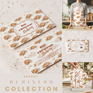 Vintage Buttercream Bageri Företag Runt Klistermärke