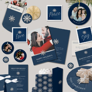 Snyggt Minimalistisk snöflake Julgran Skirt Julgransmatta Borstad Polyester