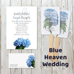 Blåa Hydrangea Flowers för budgetbröllop Flygblad