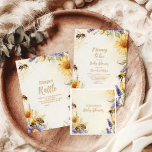 Mamma till Bee WildblommBaby Shower Inbjudningar