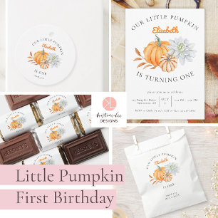 Vår lilla Pumpkin 1:a födelsedag-Blommigten Fall P Magnet