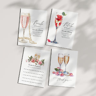 Bröllopsdusch för Petals & Prosecco Champagne Rådkort