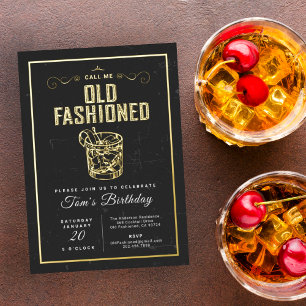 Kalla mig Gamla Fashioned Retro White Whiskey Birt Spritflaskor Etikett