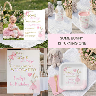 Någon kanin är en rosa coquette ballerina foto inbjudningar