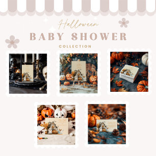 Neutralt Ghost Halloween Baby Shower Inbjudningar
