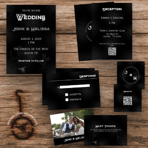 Western Goth Bröllop Stationery - tackkort Tack Kort
