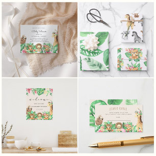 tropical safari baby shower Welcome Poster