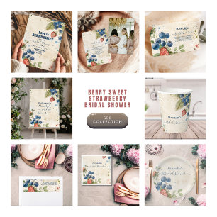 Boho Berry Söt Jordgubbs Bröllopsdusch Pappersservett