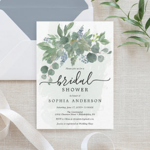 Dusty Blue Eucalyptus Wedding Card Inbjudningar