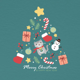 God jul: Hund Illustration Art Inbjudningar