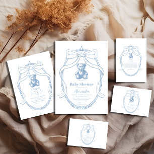 Elegant Fransk Nalle Diapper Raffle Tilläggskort