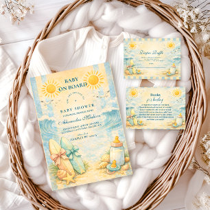 Solig Surf-stämning Baby Shower Inbjudningar