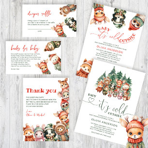 Baby Det är Kall utanför Winter Woodland Baby Show Poster